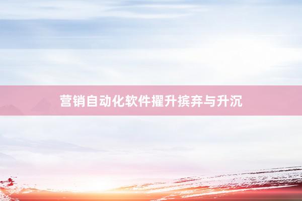 营销自动化软件擢升摈弃与升沉